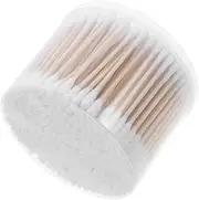 CANIGHT 500pcs Baby Ear Cleaning Cotton Swabs Wooden Sticks for Makeup Removal Beauty Treatments
