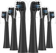 Replacement Toothbrush Heads Compatible with Colgate hum, 6 Pack Replacement Head Fits Colgate Hum Connected Smart Battery Electric Toothbrush, Black