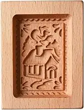 Cookie Mold Wooden Cutter, Wooden Gingerbread Cookie Moulds Press Cake Embossing Baking Mold Flower Cutter Bakery Gadgets Candy, Chocolate, Candles, Clay, Ice