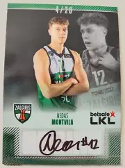 2023-24 H&C LKL Basketball Rookie Autograph Zalgiris Kaunas Nedas Montvila 4/20