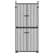Retractable Safety Gate Pet Dog Cat Extra Tall Fence Enclosure Barrier Safe Guard Security Fencing for Doorway Stairs Kitchen 190 to 250cm Black