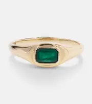 [Stone and Strand] Stone and Strand Green With Envy 14kt gold ring with emeralds P gold