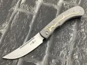 Twosun Folding Knife Slip Joint Titanium Handle Camping Knife TS315-M390-SJ-UP