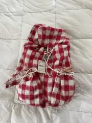 VTG DKNY Cloth Picnic Backpack Y2K 90s NWT Iconic Red White Tablecloth Italian