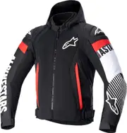 Alpinestars Zaca Air, textile jacket waterproof , color: Black/White/Neon-Red , size: XL