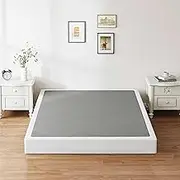 ZIYOO Box Spring Queen and Cover Set, 9 Inch High Profile Easy Assembly Mattress Foundation with Easy Clean Bed Skirt/Heavy Duty Metal Steel Structure/Quiet Noise-Free