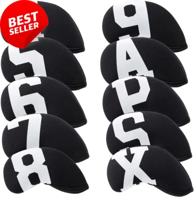 Big Number Neoprene Golf Iron Covers Set, Wedge Iron Headcovers for Callaway, Pi