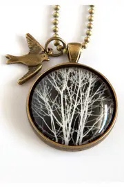 Black & White Tree Pendant--NES-PBWTREE