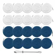 20pcs Drawstring Cords 51" Replacement Drawstring with Threader, White+Dark Blue