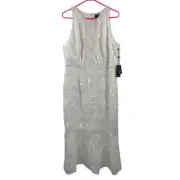 ADRIANNA PAPELL Dress Size 16 Lace Bridal Wedding Bride NWT Plus Curvy Midi