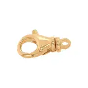 14K Solid Gold Teardrop Swivel Lobster Clasp with Closed Ring Tangle-Free Italy