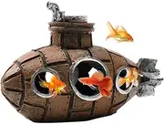 Aweisile Submarine Aquarium Decoration Themed Ornaments Submarine Fish Tank Resin Cave Aquarium Ornaments Submarine Decoration for Small Shrimp Fish Shrimp Hiding