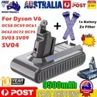 9500mAh Sony Battery For Dyson V6 DC58 DC59 DC61 DC62 SV09 240486-02 + 2x Filter
