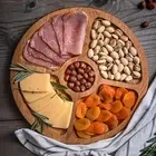 5 Compartments Round Snack Plate 20/25/30cm Fruit Platter Ham