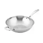 Scanpan Quality Stainless Steel Wok Without Lid 32cm with Helper Handle Silver