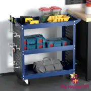 Giantz 3-Tier Tool Trolley Cart Workshop Wheel Mobile Work Mechanic Storage Blue