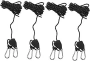 SUPVOX 4pcs Outdoor Bungee Cords Carabiner Hooks Camping Tent Ropes Luggage Binding Cords Camping Strap Tent Tarp Ropes Tensioner