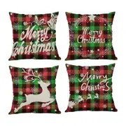 45x45cm Linen Christmas Pillow Cover Throw Pillowcase Christmas Decorations for Home