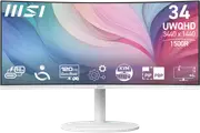 "MSI 34"" UWQHD 1500R Curved White Monitor"