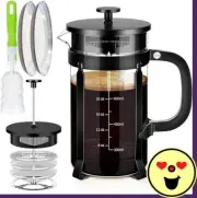 Cafetera de prensa francesa, prensa de café de acero inoxidable 304 con sistema.
