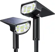 Mpow Solar Outdoor Lights for Outside, ‎700 Lumen Bright Spot Lights IP68 Waterproof, 3 Modes Solar Landscape Lights 2 Pack