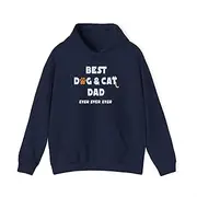 [Generic] Best Dog and Cat Dad Ever Cute Fur Parent Fur Dad Hoodie for Adults Hooded Neck Long Sleeve Pullover
