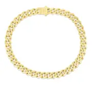 14k Yellow Gold 11.5mm Lite Miami Cuban Chain Bracelet Push Lock 8.5" 16Grams