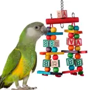 Super Bird Creations Katy's ABC Jr. Bird Toy, Medium Bird Size, 7" x 5" x 1.5"