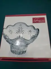 Mikasa Christmas Tree Crystal Candy Dish NIB