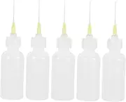 5 Pcs Extrusion Bottle Tip Applicator Bottles Needle Oiler Bottles Paint Water Dispenser Pottery Precision Tip Applicator Art Needle Bottle Transparent The Pet