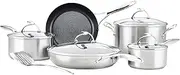[Circulon] SteelShield Stainless Steel Pan Set of 5 - Induction Hob Pan Set with Hybrid Non Stick & Stay Cool Handles, Premium Cookware with Metal Slotted Turner Included