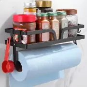 Paper Towel Holder with Shelf, Black Paper Towel Holder Wall Mount with Shelf...