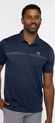 NWT Travis Mathew Blue Luna Sol Golf Polo Shirt Mens Large