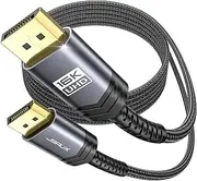JSAUX Displayport Cable 2.1/2.0 2M, DP 2.1 Support 16K@60Hz, 8K@120Hz, 4K@240Hz 80Gbps, Backward Compatible with DP1.4/DP1.2, Displayport 2.1 Cable Compatible with Monitor, Laptop, Graphics
