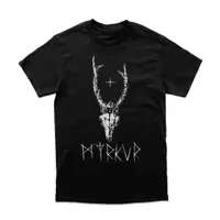 在飛比找蝦皮購物優惠-Myrkur 鹿頭骨商品樂隊 T 恤