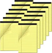 12 Pack Note Pads 5x8 Inch Small Yellow Legal Pads 5x8 In 50 Sheets Notepad College Ruled Small Writing Pads Perforated Pages Paper Pads 80GSM Recycled Paper Notepads for Home, Office, or School