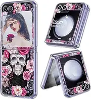 Z Flip 5 Case for Samsung Galaxy Z Flip5 5G 6.7" Phone Case for Women Girls, Colorful Bubbles Design, Slim Flexible Silicone Bumper Anti-Scratch Shockproof Protective Cover for Samsung Z Flip 5 (Rose)
