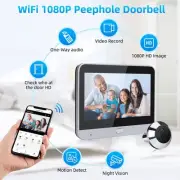 Tuya WiFi 1080P 4.3" Peephole Door Camera Two way Audio Digital Video Doorbell