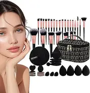 Iouyjiu Makeup Brush Set | Powder Blusher And Eyeshadow Brushes,Lightweight Cosmetic Accessories For Women Mother Daughter Daily Use And Travel