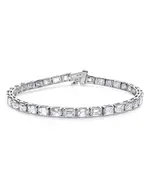 Bloomingdale's Fine Collection Certified Lab Grown Diamond Emerald Cut Tennis Bracelet in 18K White Gold, 11.75 tcw