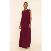 Purple Floaty Woven Boat Neck Maxi Beach Dress, Purple