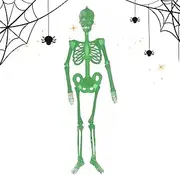 Halloween Skeleton - Life Size Skeleton - Skeleton Halloween Decoration | Halloween Skeleton Life Size | Posable Flat Skull | Realistic Halloween Human Skeleton for Door, Window, Wall