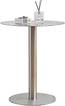 Stainless Steel Bar Table Circular Cocktail Table, Tall Top Pub Table, Height Restaurant Bistro Table for Café, Balcony, Events or Home Use Drink Table(50x95cm)