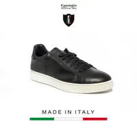 在飛比找蝦皮購物優惠-Az COLLECTION ITALY 真皮男士運動鞋黑色基