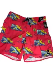 NWT Volcom Men’s Swim Trunk Aerobics Sharks Size Large New 7" insm. neon colors