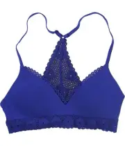 American Eagle Womens Solid Bralette, Blue, 32B