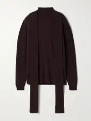 [Marie Adam-Leenaerdt] Marie Adam-Leenaerdt - Cutout Wool Turtleneck Sweater - Brown - medium medium Brown