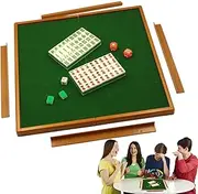 Chinese Mahjong Set | Portable Chinese Mahjong 144 Tiles,Elaborately Crafted Mahjong with Foldable Table for Travel Home Party