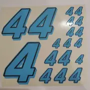 Blue w/Black #4's Racing Numbers Vinyl Decal Sheet 1/10-1/12 slash
