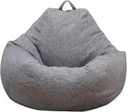Bean Bag Cover (Without Filler) Bean Bag Sofa Couch Cover High Back Lazy Sofa Bean Bags Plush Toy Storage Bag Clothes Organizer Bean Bag Chair Cover for Kids 1-5 Years Old (S: 27.6x31.5in, Gray)